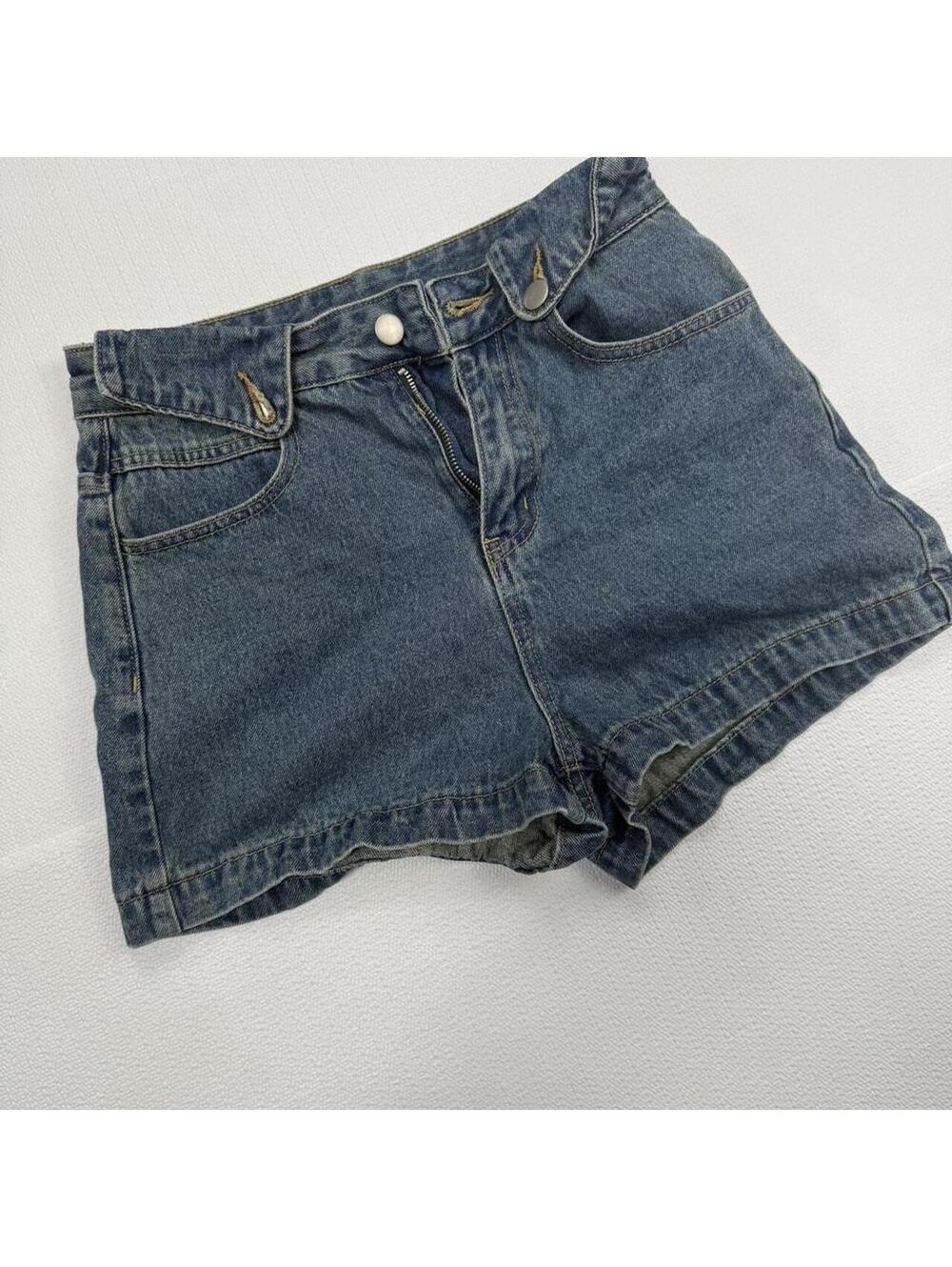 Dazy Y2K Denim Foldover Waist Shorts Size Small